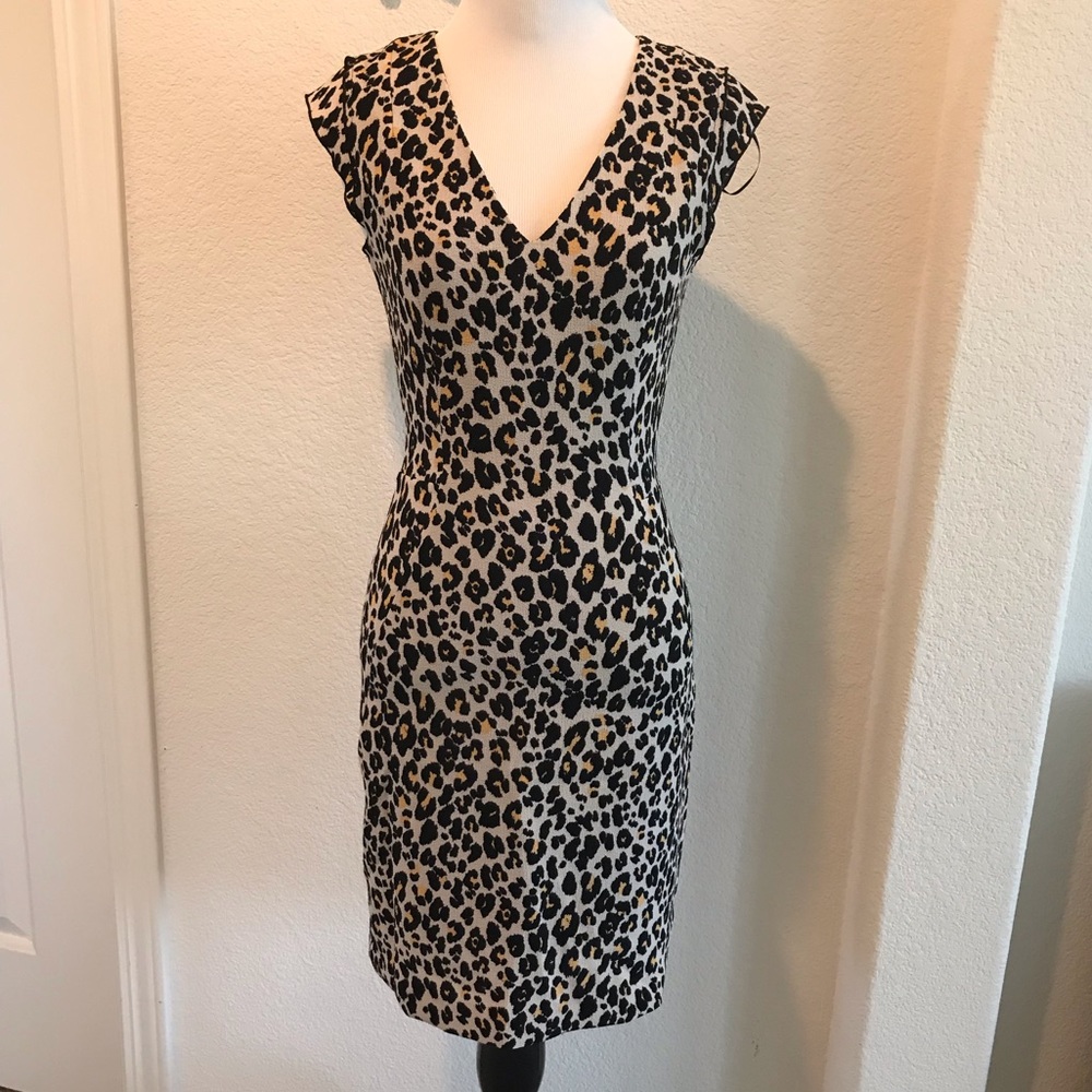 H&M Sz 4 Leopard print Wiggle Dress
